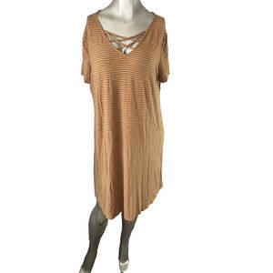 24/7 Maurices Large women's t-shirt dress Casual Beach Vacation Stretch Short Sl